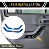 Jeep Wrangler Blue Front Rear Door Handle Panel Bezel Cover Trims (2007-2023)