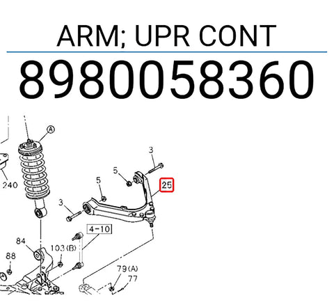 Isuzu Dmax 2WD RH Upper Control Arm (2005-2011)