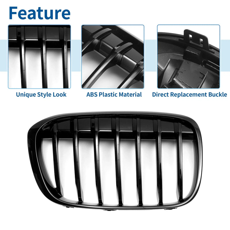 BMW X1 F48 Pair Front Upper Bumper Grille (2016 - 2022)