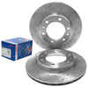 Landcruiser 70 75 Series 2 x Front Drilled Slotted Disc Brake Rotors + Pads