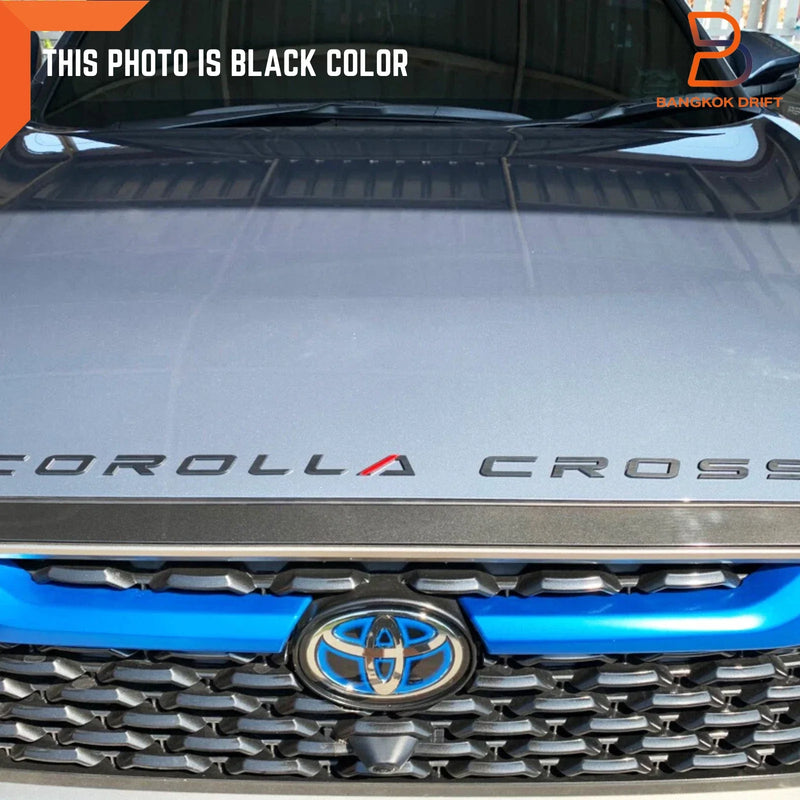 Toyota Corolla Cross 3D Acrylic Logo Emblem with Silver Red Trim (20-25)