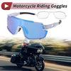 Motorcycle Blue Lens White with Black Spots Motorcycle Riding Goggles