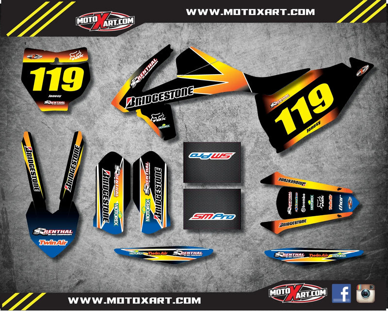 KTM SX SXF XC 2016-2018 SUNRISE Style Decals Custom Graphic Kit