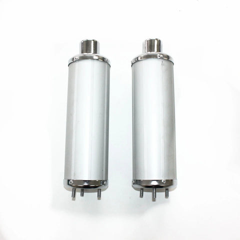 110cc Dinosaur Style Quad ATV Twin Exhaust Pipe & Silver Alloy Mufflers