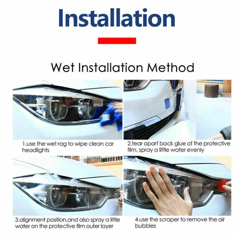 Tesla Model 3 Headlights Smoke Paint Vinyl Tint Wrap Film (2023–2024)