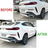 BMW X6 G06 2 x Carbon Look Rear Bumper Side Spoiler Covers (2020-2022)