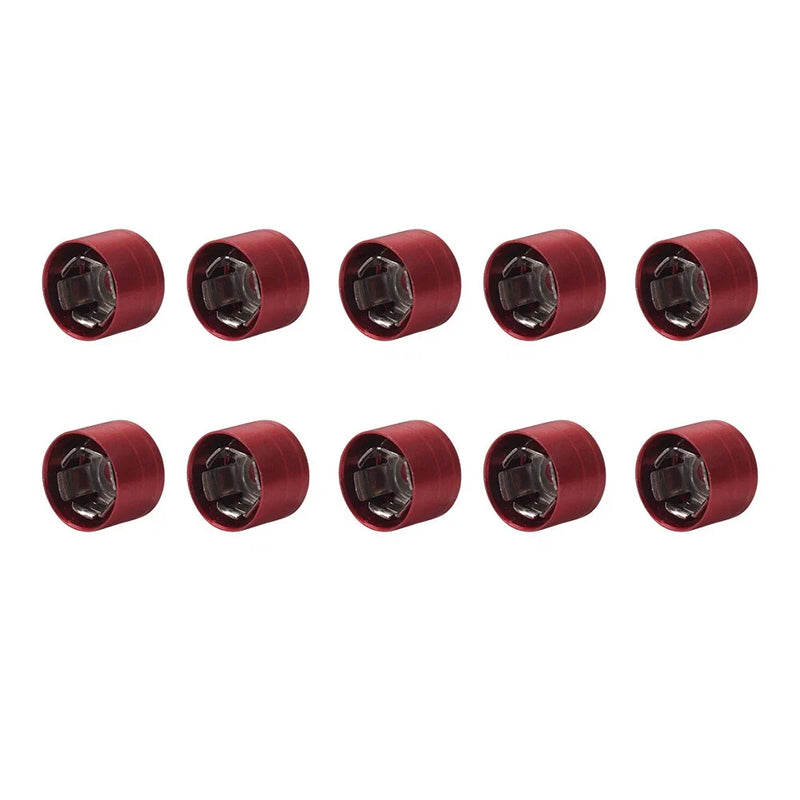Harley Twin Cam Electra Glide Dyna 10 x Engine Cover Bolts Screw Caps CNC Red