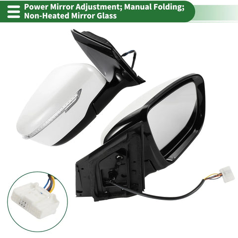 Nissan Murano (2015-2020) Manual Folding White Right Side Door Mirror