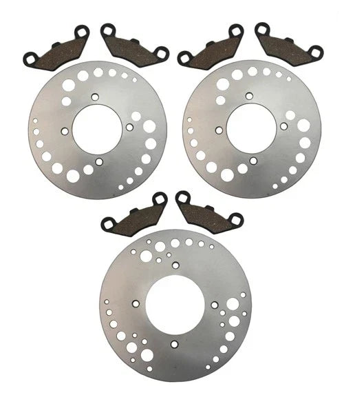 2x Polaris Predator 500 Front & Rear Brake Rotors & Brake Pads (2003–2006)
