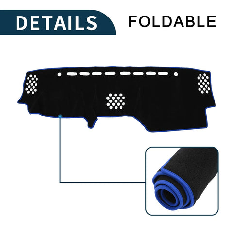 Toyota Prado 2017-2024 Black Blue 1 Set Dashboard Cover Mat