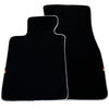 BMW 7 Series G12 Long Version 2015-2021 (2 x) White Trim Black Floor Mats