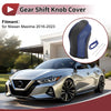 Nissan Maxima 2016-2023 Black Blue Faux Leather Gear Shift Knob Cover