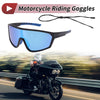 Motorcycle Riding Blue Lens Black Frame UV400 PC Goggles