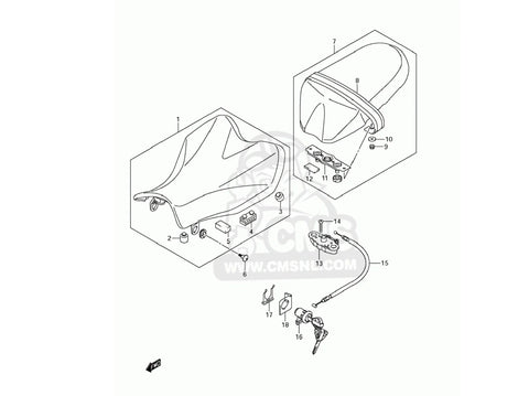 Suzuki GSX-R1000 2x Rear Fairing Seat Bolts Shoulder (2009–2011)