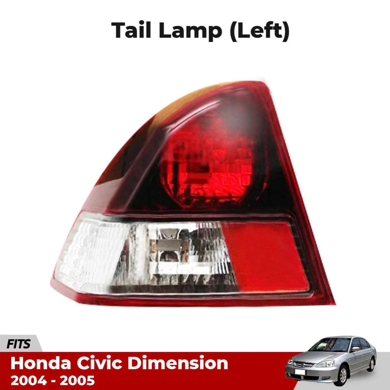 Tail Light Rear Lamp no Bulb Left Fits Honda Civic ES 4D Gen 2 Sedan 2004-05 D06