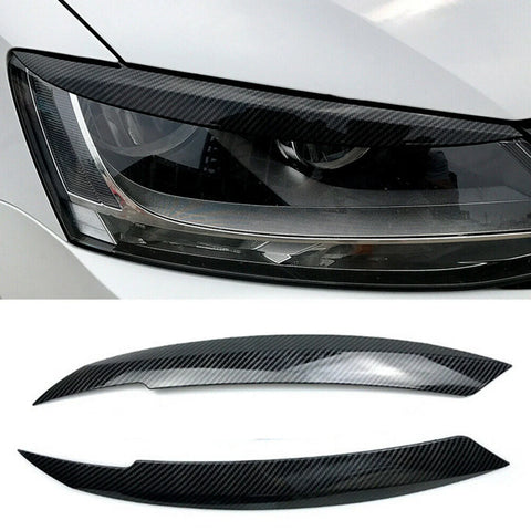 VW Jetta MK6, Sagitar (2010-2018) Black 2 x Headlight Eyelid Covers