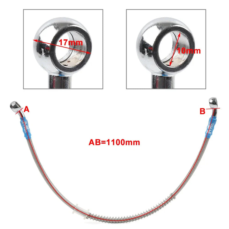 Motorcycle 110cm Braided Steel Brake Clutch Oil Hose Line (DOT)