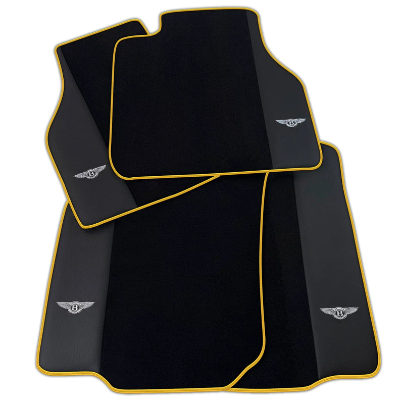 Bentley Flying Spur (2019-2023) Orange Trim AutoWin Black Floor Mats