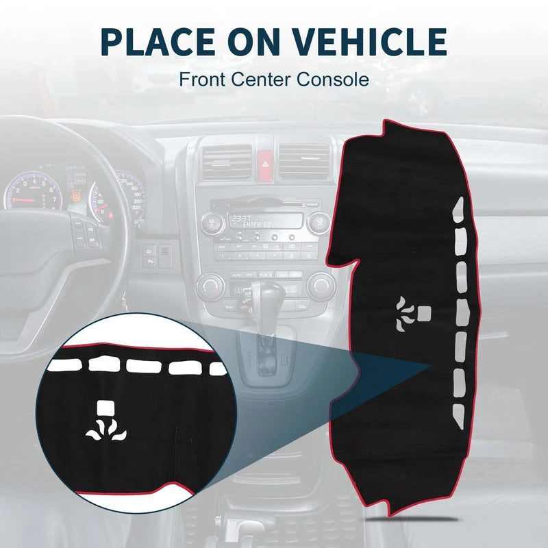 Honda CR-V 2017-2022 Sun Protector Pad Black Red Dashboard Cover Mat