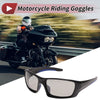 Motorcycle Riding Goggles Light Gray Lens Black Frame Tri-acetel Cellulose