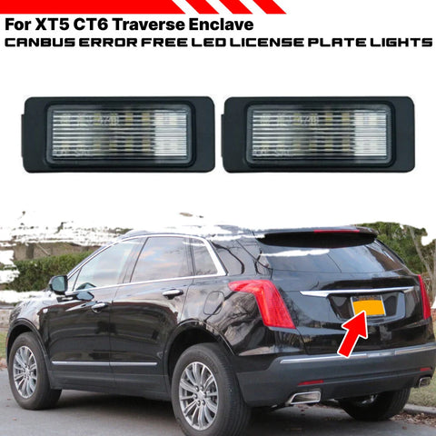 Cadillac XT5 CT6 Chevy Traverse Buick Enclave Full LED License Plate Lights