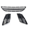 BMW 3 Series E90 E91 Black Front Lower Bumper Grilles Cover Set (2006-2008)