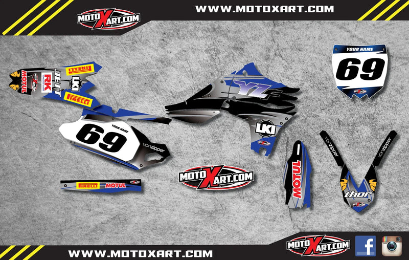 Yamaha YZ 450F (2010-2013) Stickers Custom Graphic Kit - Blue Steel