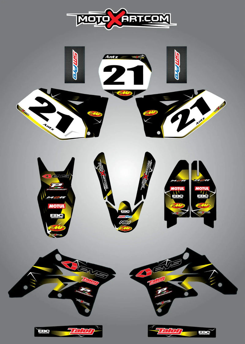 Suzuki RMZ 250 (2007-2009) - BARBED Style Decals Full Graphics Kit