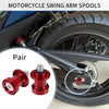 Motorcycle 1 Pair Swingarm Spools 8mm CNC Swing Arm Sliders Stand Red