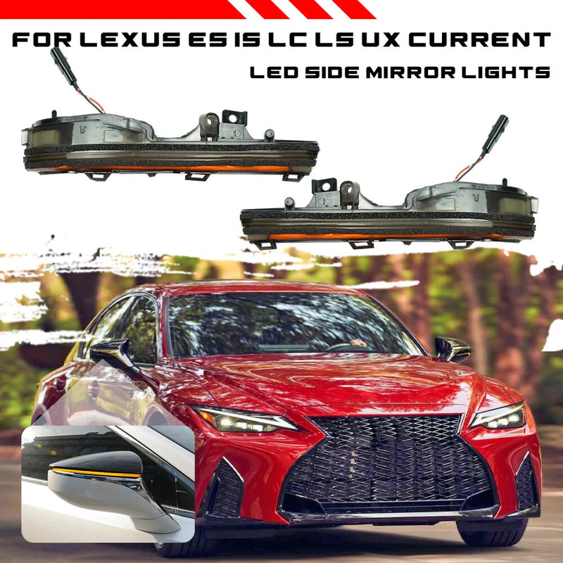 Lexus IS 2x Smoked Sequential Side Mirror Signal Light (2021–2025)