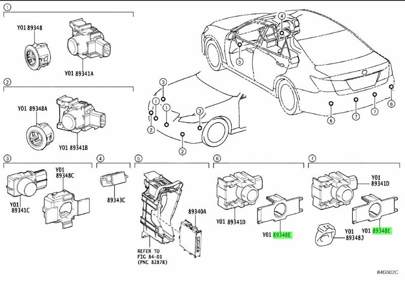 Toyota Ultrasonic Parking Sensor Retainer