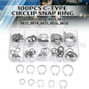 Universal 100pcs External Circlips Retaining Ring 8mm-18mm