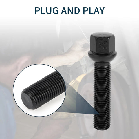 Volkswagen Porsche 10 x M14x1.5mm Ball Seat Wheel Lug Bolts 55mm Shank