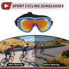Motorcycle Riding Red Lens Blue Frame PC PU Sunglasses Goggles