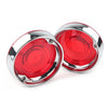 Harley Touring Road King 3-1/4" Turn Signal Bezels Red Lens Covers (2009-2023)