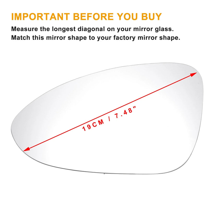 Porsche Panamera Left Side White Heated Mirror Glass (2016-2020)