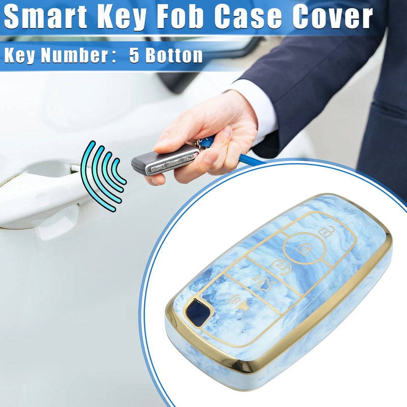Ford Smart Key - Durable TPU Blue Key Fob Cover 5 Button