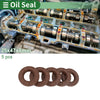 Oil Seal 25x47x8mm FKM Rubber Brown 5 Pcs