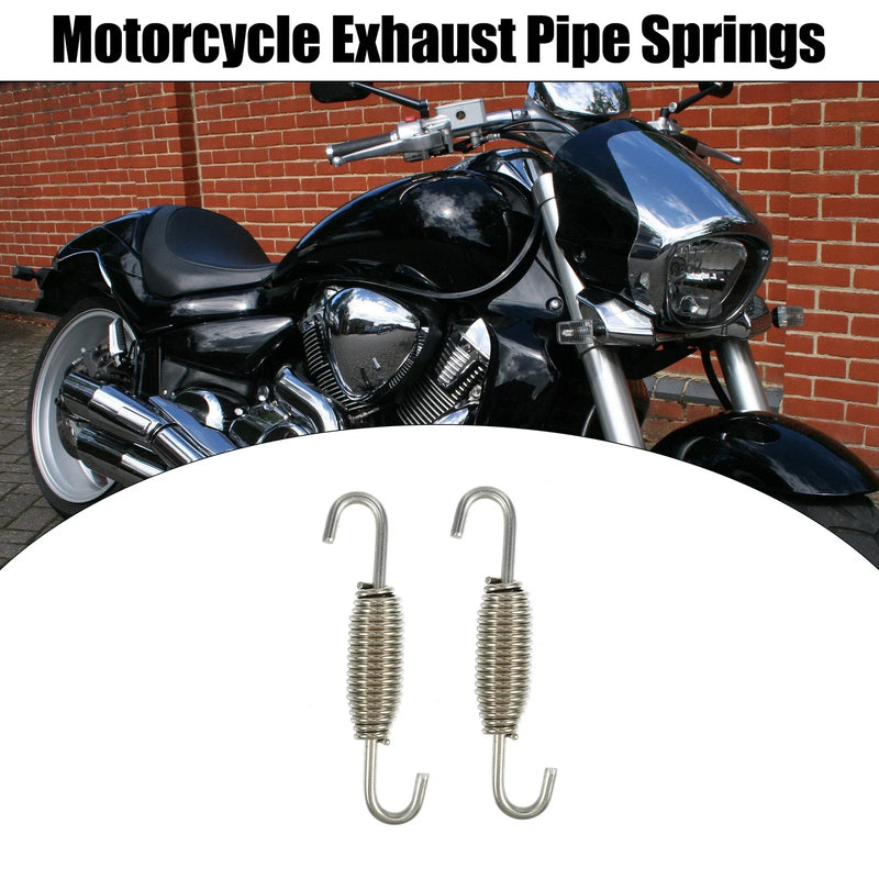 Universal Silver Tone 2 x 68mm Motorcycle Muffler Exhaust Pipe Spring