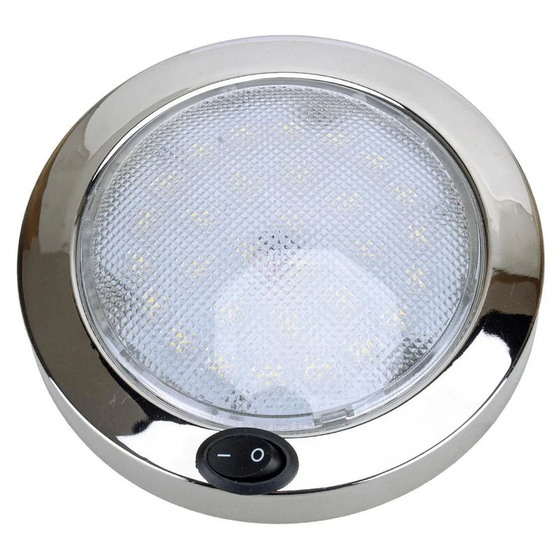 Boat Marine RV Cabin 12V Stainless Steel LED Dome Light 5.5" (N/A)