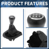 Peugeot 206 (2005-2008) Black Faux Leather 5 Speed Gear Shifter Knob & Cover