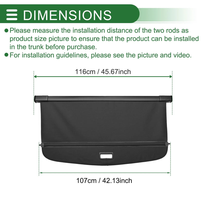 Toyota Prius (2016-2022) Gloss Black Cargo Cover