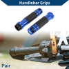 Motorcycle 23 x 23 mm Aluminum Hand Grips Cover Blue 1 Pair