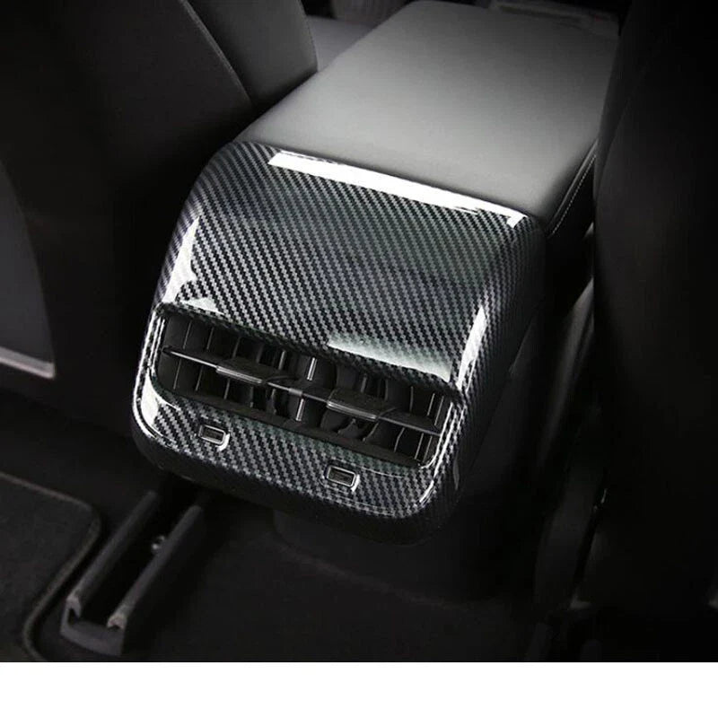 For Tesla Model 3 Carbon Style Interior Rear Air Condition Outlet Vent Cover Cap
