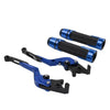 Kawasaki Z1000 Blue Extendable Brake Clutch Levers Grips Set (2010-2023)