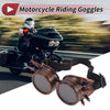 Motorcycle Riding Goggles Black Lens Red Copper Frame Glass ABS