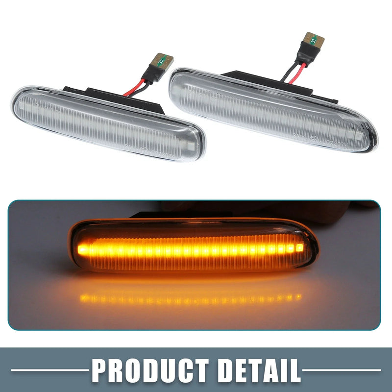 BMW 325i 330i E46 Clear Lens Pair LED Side Marker Amber Light