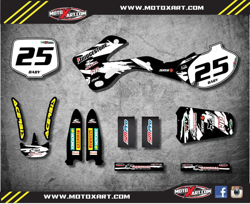 KX 125/250 Full Graphics Kit 1999-2002 - Safari Style Custom Stickers Decals
