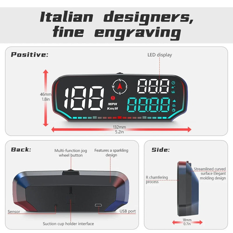 Car KMH 5V GPS Speedometer Heads Up Display