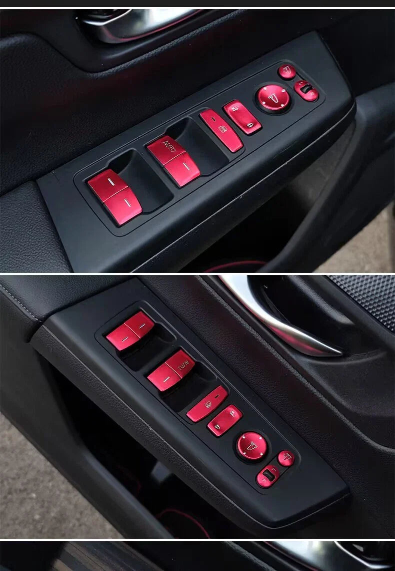 Honda CRV 13Pcs Red Alloy Door Window Lift Button Trim (2023–2024)